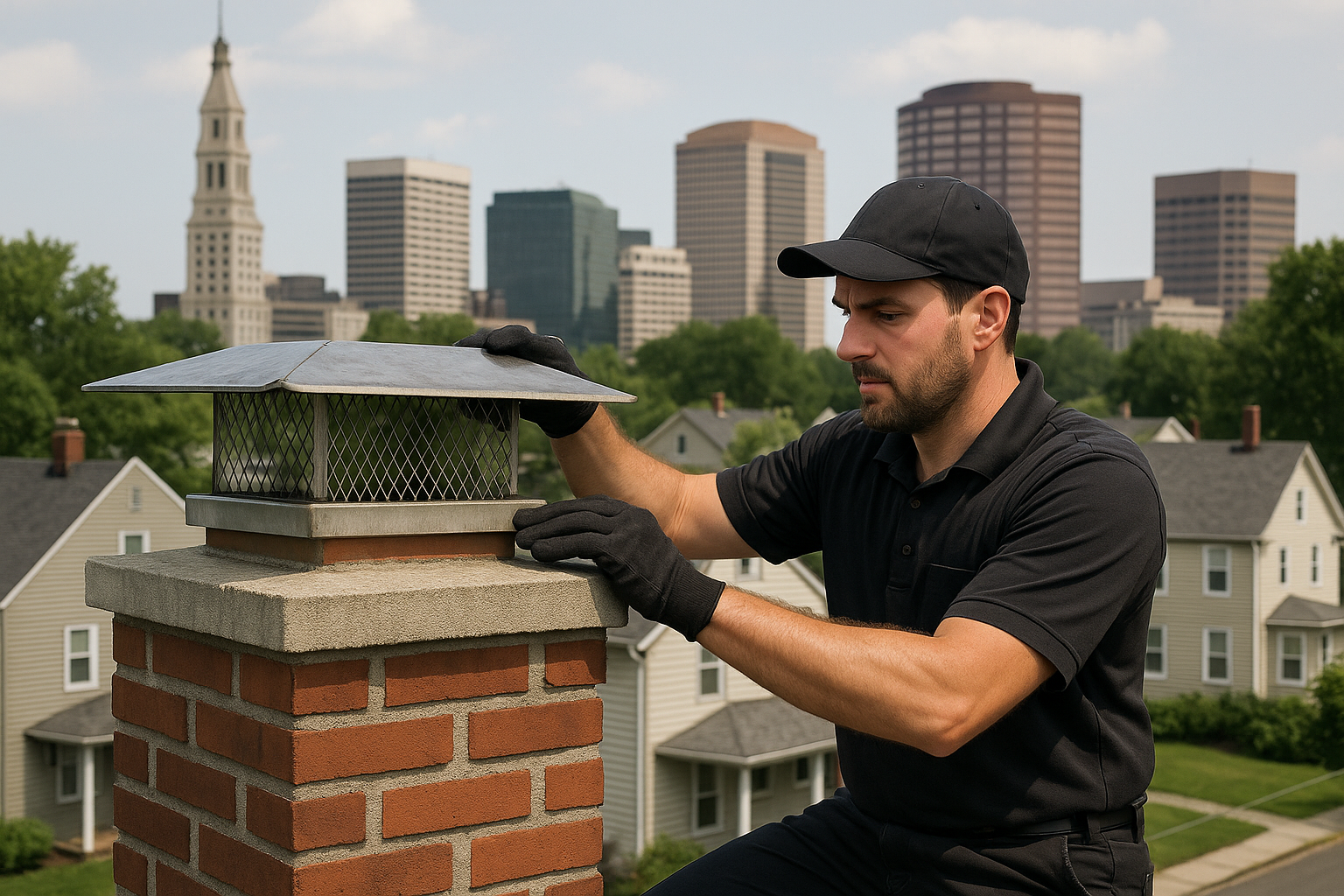 Chimney cap and damper installation Hartford CT